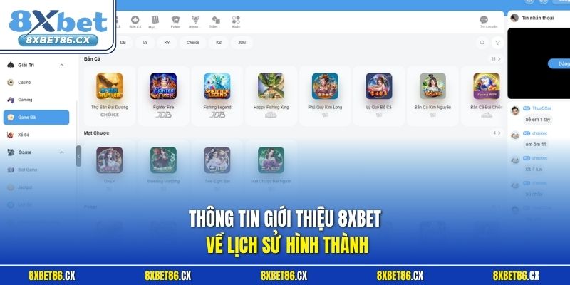 Thông tin giới thiệu 8xbet về lịch sử hình thành 